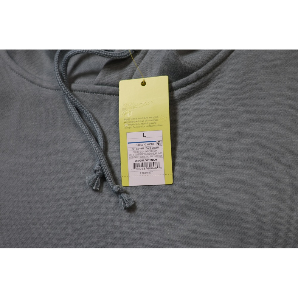 All in Motion Mens Active Comfort Pullover Hoodie Sage Green L Fleece Sweatshirt - Picture 6 of 8
